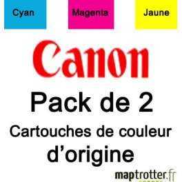  Canon - BCI-15CL - Pack de 2 cartouches couleur cyan, magenta, jaune - 8191A002 