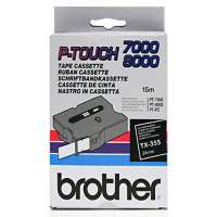 Brother - TX355 - Ruban - 12 mm blanc sur ruban noir laminé (15 m) 