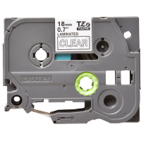 Brother - TZE-145 - Etiquettes - Blanc sur Transparent - Rouleau (18 mm x 8 m) - autocollant lamainé